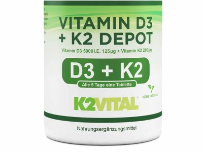 Vitamin D3 5000 iE + Vitamin K2, 200 mcg