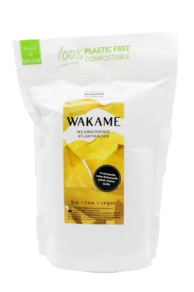 Wakame Algen - 100g - bio kbA und Rohkost (Undaria pinnatifida - Algamar Spitzenqualität)