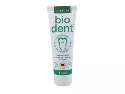 biodent basic S - 75 ml - Zahnpasta mit Kiesel-/Mineralerde, Stevia, Olivenblattextrakt - basisch