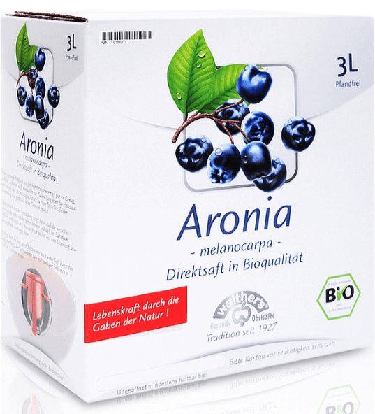 Aroniasaft, 100 % Bio-Direktsaft, 3 l Saftbox (Apfelbeere)