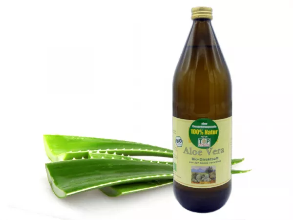Bio Aloe-Vera Frischpflanzen Saft, 1L Flasche, Top Qualität mit 1200 mg Aloverose