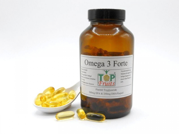 Omega 3 Fischöl Kapseln, Triglyceride Form, 120 Stk. a 1000 mg mit 500mg EPA und 250mg DHA