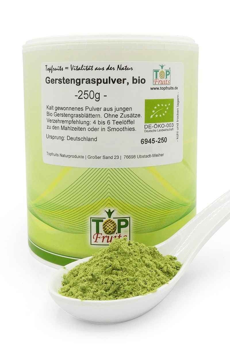 Bio Gerstengraspulver, Bio kbA, extra feine und grüne Qualität
